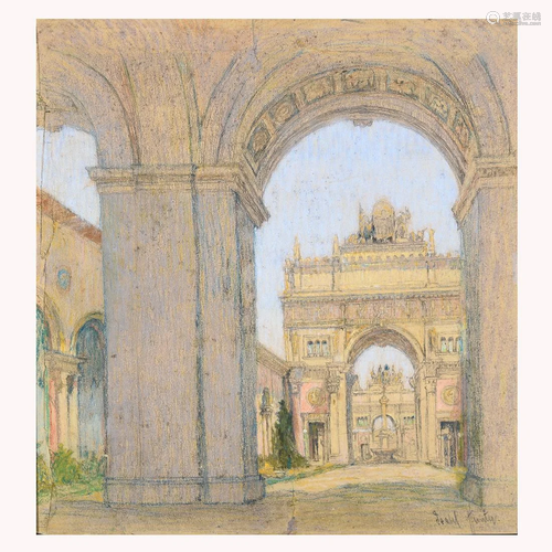 Framed Pastel, 'The Arches', Signed Lower right Is…