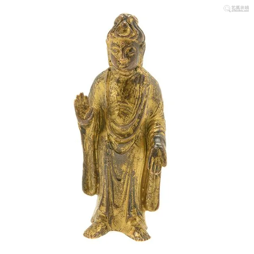 Small Tibetan Gilt Bronze Figure of Buddha