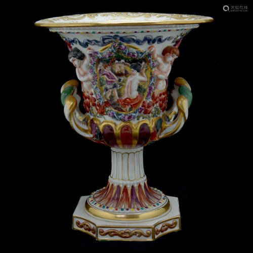 German Porcelain Capodimonte Style Two-Handle…