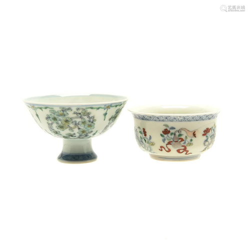 Two Chinese Doucai Porcelains