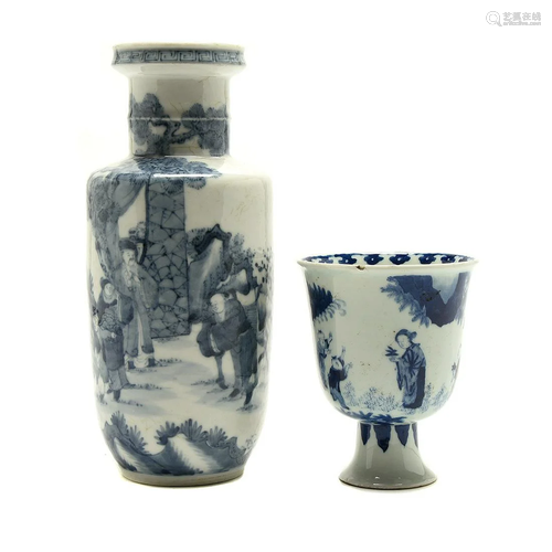 Two Chinese Blue and White Porcelains