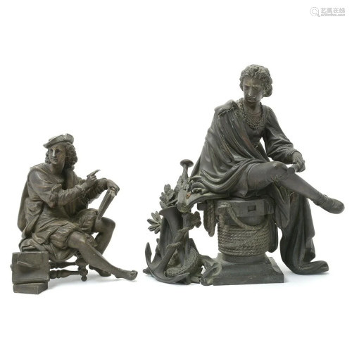 Two Decorative Spelter Figures.