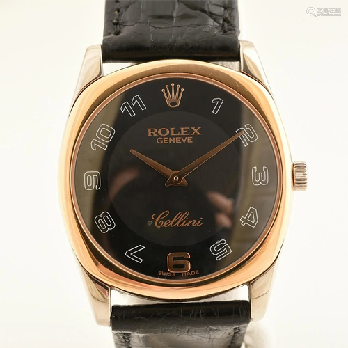 Rolex Cellini 18k Two-Tone Gold, Leather Wristwatch -