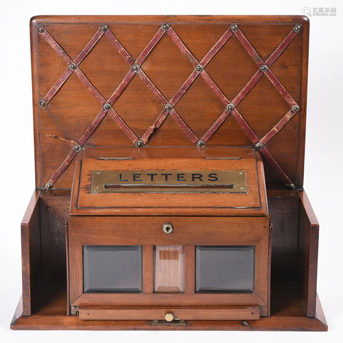 Victorian Mahogany and Brass Stationery and Wall