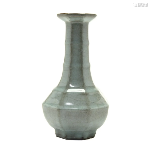 Chinese Guan-Type Octagonal Bottle Vase