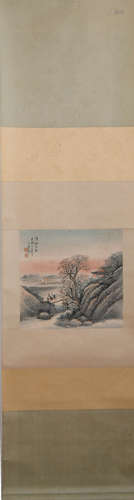 清吴石仙山水 A Chinese Landscape Painting, Wu Shixian Mark