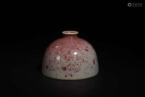 缸豆红水呈 A Chinese Cowpea Red Porcelain Water Pot