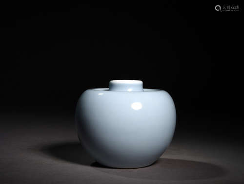 天蓝釉苹果尊 A Chinese Skyblue Glazed Porcelain Apple Zun