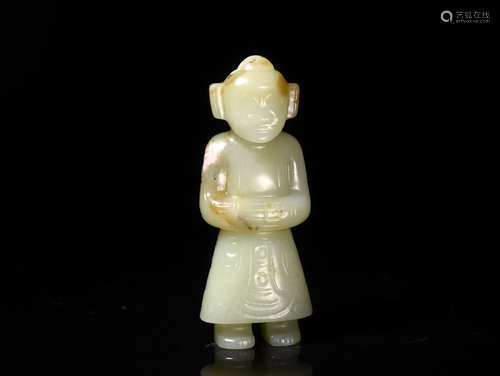 高古旧玉人 A Chinese Gaogu Jade Figure Statue