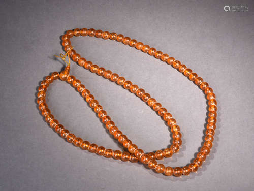 金珀串 A Chinese Gold Amber Beads String