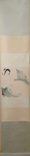 近代林枫眠人物 A Chinese Figure Painting, Lin Fengmian Mark