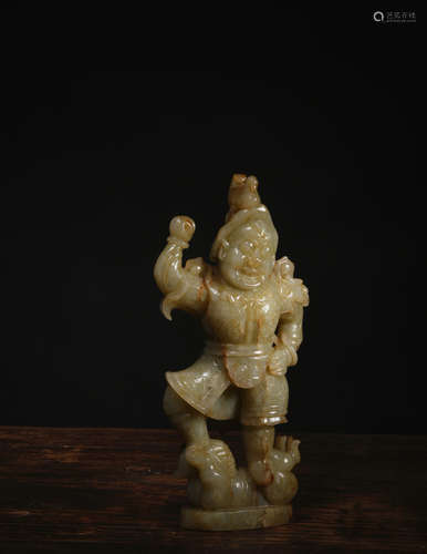 玉护法 A Chinese Jade Dhammapala Statue