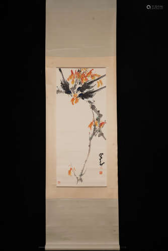 赵少昂 花鸟 A Chinese Flower&bird Painting, Zhao Shao'ang Mark