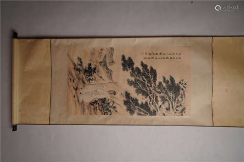 张大千 松下高仕 A Chinese Painting, Zhang Daqian Mark
