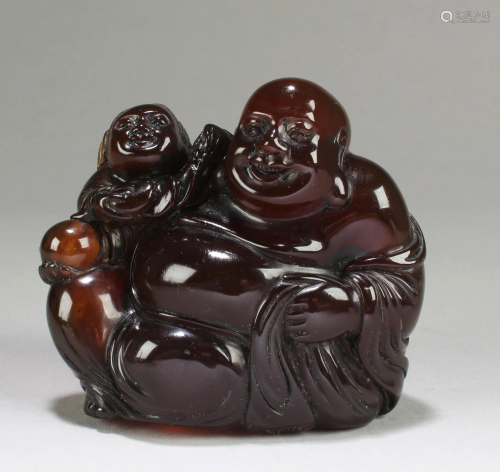 Chinese Amber Carved Ornament