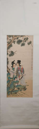 清改琦侍女 A Chinese Figure Painting, Gai Qi Mark