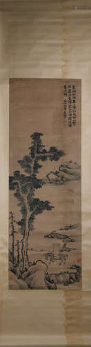 清金农山水 A Chinese Landscape Painting, Jin Nong Mark