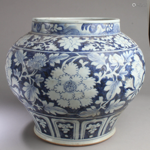 Chinese Blue & White Porcelain Jar