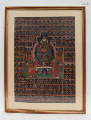 A Framed Tibetan Thangka