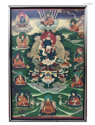 A Framed Tibetan Thangka