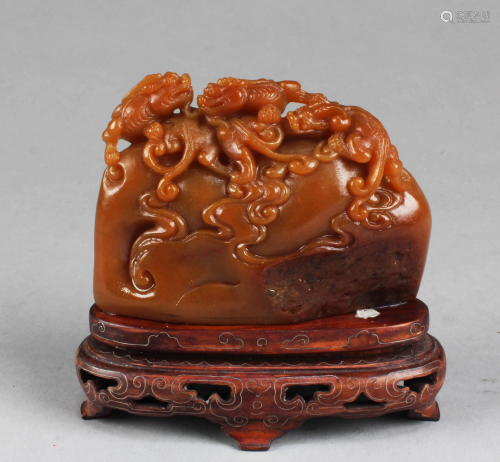 Chinese Carved Soapstone Ornament