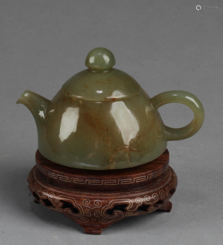A Carved Jade Teapot