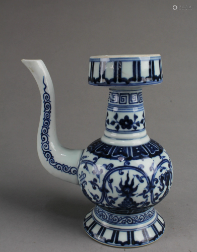 Chinese Blue & White Porcelain Ewer