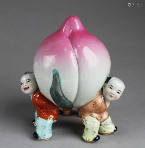 A Chinese Porcelain Peach Ornament