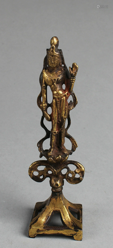 Antique Tang Dynasty Gilt Bronze Statue