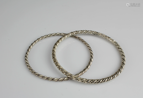 A Pair of 925 Silver Bracelets