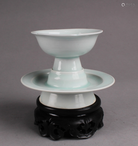 Chinese YingQing Cup with Saucer