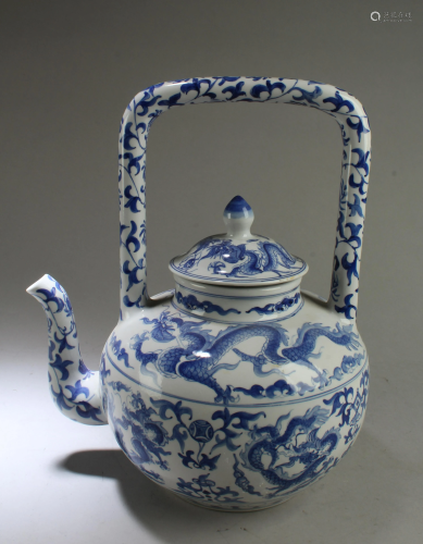A Blue & White Porcelain Teapot