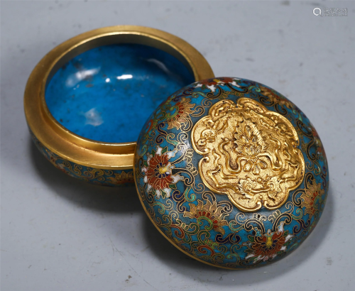 CHINESE CLOISONNE FLOWER BOX AND COVER