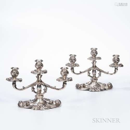 Pair of Italian .800 Silver Candelabra