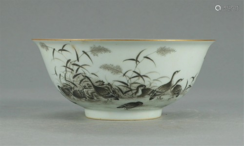 CHINESE INK COLOE PORCELAIN BOWL