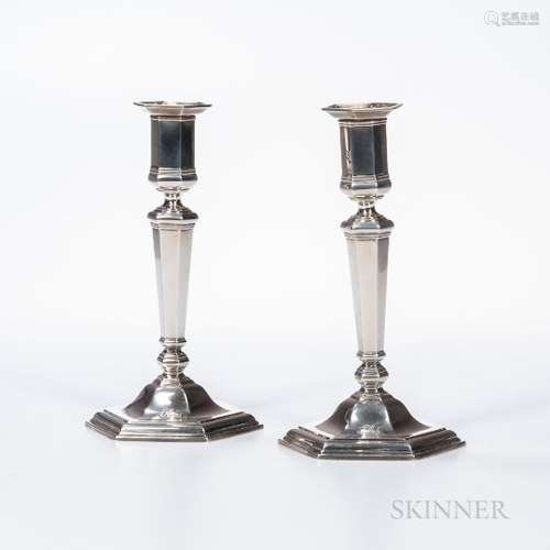 Pair of Tiffany & Co. Sterling Silver Candlesticks