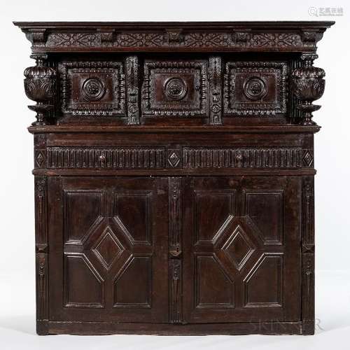 Carved Oak Court Cupboard