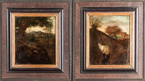 Attributed to Simon van der Does (Dutch, 1653/4-c.1718) Two Pastoral Scenes