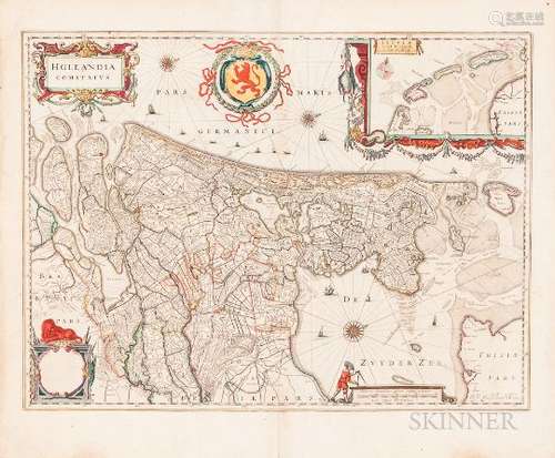 Willem Janszoon Blaeu (Dutch, 1571-1638) Hollandia Comitatus : Map of the Netherlands, c. 1640