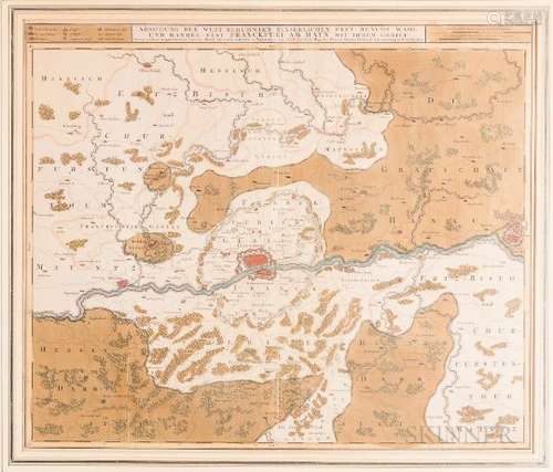 Nicolaes Visscher (Dutch, 1618-1709) Map of the Area of Frankfurt am Main