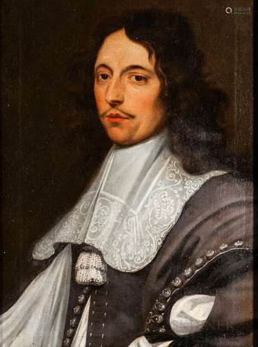 British School, 17th Century Portrait of a Man in Military Dress