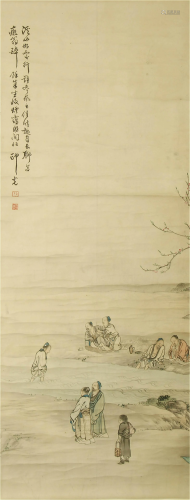 CHINESE PAINTING OF FIGURE IN LANDSCAPE