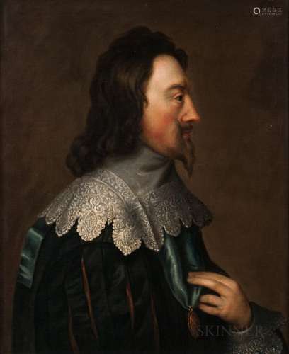 After Anthony Van Dyke (Flemish, 1599-1641) Profile Portrait of Charles I