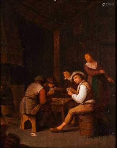 School of David Teniers II (Flemish, 1610-1690) Card Players in a Tavern Interior