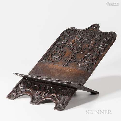 Dutch Carved Oak Folding Book Stand