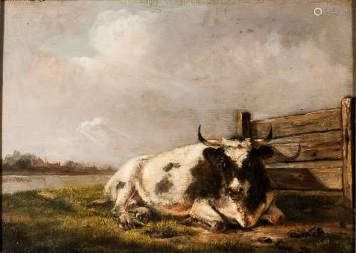 Dutch School, 18th Century Cow at Rest in a Pasture