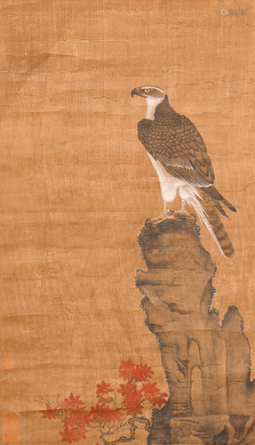 CHINESE SILK HANDSCROLL PAINTING OF …