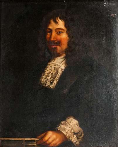 Dutch School, 17th Century Portrait of a Man with a Lace Collar, Holding a Book