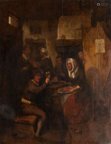 Dutch School, 17th Century Style Figures in a Tavern Interior