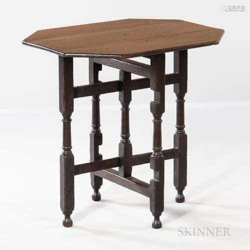 Octagonal Oak Tuck-away Table